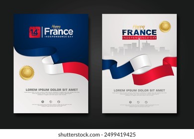 France happy Independence Day cover background design for elements material design a poster, leaflet, brochure, flayer and others users