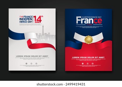 France happy Independence Day cover background design for elements material design a poster, leaflet, brochure, flayer and others users