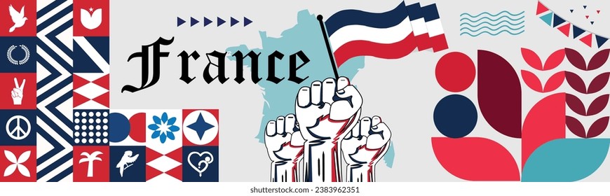 France happy National day celebration banner vector illustration
