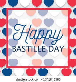 france hearts background design, Happy bastille day and french theme Vector illustration