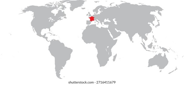 Francia destacada en el diseño del Vector del mapa mundial