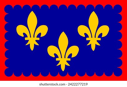 La histórica provincia francesa Berry bandera ilustración de vector aislado fondo. La duquesa de Berry era un título en la peregrinación de Francia. Ducado del escudo de armas del emblema de Berry