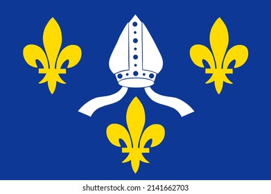 France Historical province Saintonge flag vector illustration. French Atlantic coast territory.