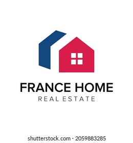 plantilla vectorial de icono del logotipo del hogar de francia
