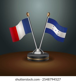 A tabela da França e de Honduras sinaliza a relação com o plano de fundo do gradiente. Ilustração de vetor