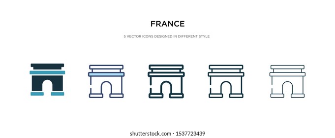 france icon in different style vector illustration. two colored and black france vector icons designed in filled, outline, line and stroke style can be used for web, mobile, ui