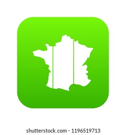 France icon digital green for any design isolated on white vector illustration