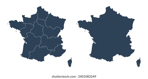 France icon. France map and flag set vector ilustration.