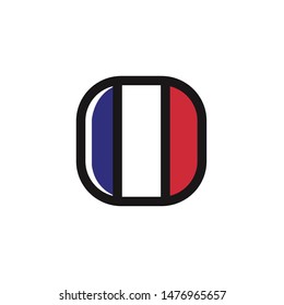 France Icon , National Flag Square Symbol .