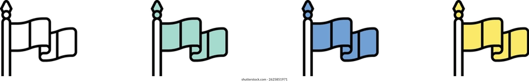france icon. Outline, Green, Blue and Yellow Style Design Isolated On White Background