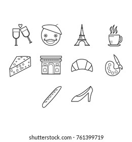 France icon set outline