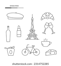 France Icon Set Vector Design.