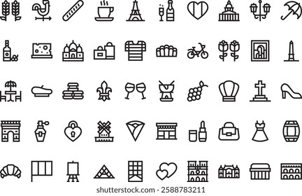 France icons High-Quality Vector Icons Collection with Editable Stroke. Ideal for Professional and Creative Projects.