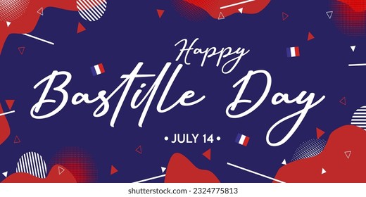 France independemce day celebration concept template. Happy Bastille day vector template. France national day banner template.