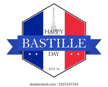 France independemce day celebration concept template. Happy Bastille day vector template. France national day banner template.