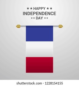 France Independence day hanging flag background