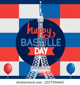 france independence poster with eiffel tower