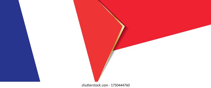 France and Indonesia flags, two vector flags symbol of relationship or confrontation.