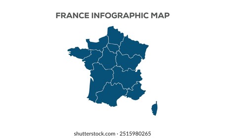 France Infographic Map, Very high resolution France map, isolated on white background. Infographic, Flat Earth, Globe similar worldmap icon. annual report, Travel worldwide, map silhouette backdrop.