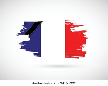france ink flag illustration design over a white background