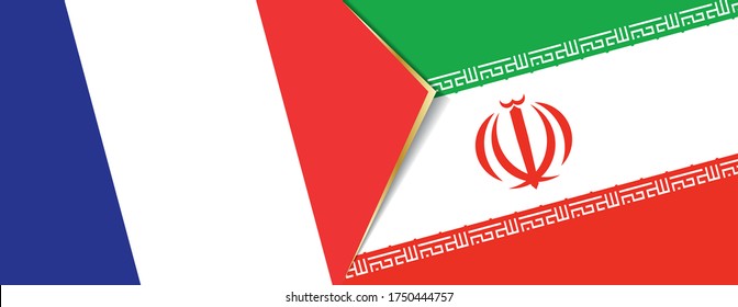 Banderas de Francia e Irán, dos banderas vectoriales símbolo de relación o confrontación.