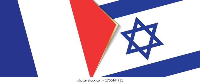 France and Israel flags, two vector flags symbol of relationship or confrontation.