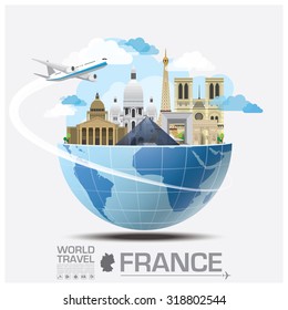 France Landmark Global Travel And Journey Infographic Vector Design Template