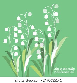 In France language its name Muguet de Mai.  Book cover. Cushion cover. Notecard. Greeting card. Tabletop and Kitchen Textiles. Wall painting, etc...