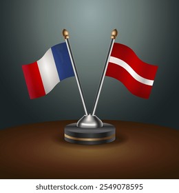 A tabela França e Letônia sinaliza a relação com o plano de fundo do gradiente. Ilustração de vetor