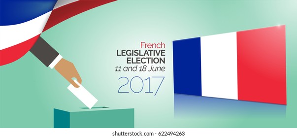 France legislative elections 2017 voting box and flag