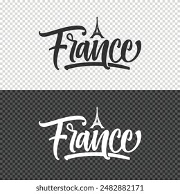 france lettering clipart element design