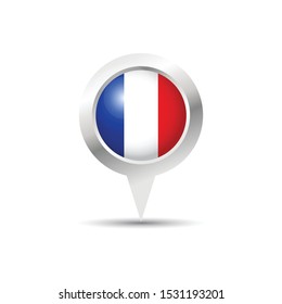 France location icon vector design. France gps locator pin. Scalable vector design.