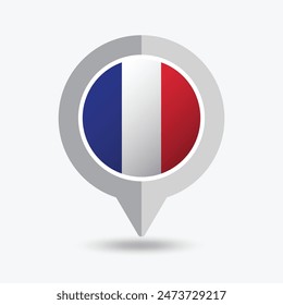 France Location Pin Icon Vector Illustration
