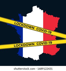 france lockdown. coronavirus. covid-19. vector illustration.