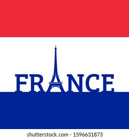 france logo with eiffel logo - vector