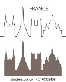 France logo. Isolated French architecture on white background