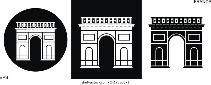 France logo. Isolated French architecture on white background