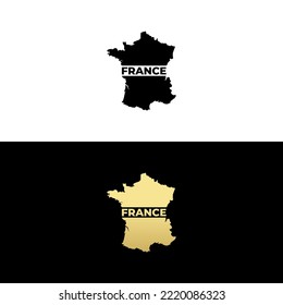 Vector con logotipo francés o vector con logotipo en Francia simple aislado. Logo simple para símbolo de estado francés. Adecuado para íconos o etiquetas como signo del país de Francia.