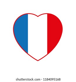 France love vectoy, flag inside to heart