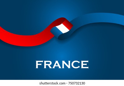 France luxury style flag ribbon classic style. Vector Illustration