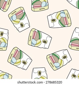 France Macaroons, cartoon seamless pattern background