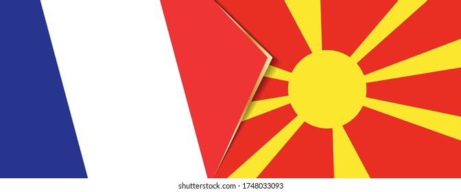 Banderas de Francia y Macedonia, dos banderas vectoriales símbolo de relación o confrontación.