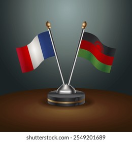 A tabela França e Malawi sinaliza a relação com o plano de fundo do gradiente. Ilustração de vetor