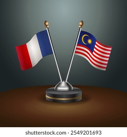 Tabela da França e da Malásia sinaliza relação com plano de fundo gradiente. Ilustração de vetor