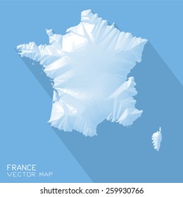 france map 3d vector - triangle surface