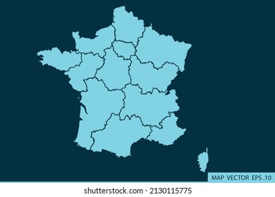 Frankreich Karte , Abstrakte Mash Linie und Punktwaage auf dunklem Hintergrund für Ihre Website Design-Karte Logo, App, ui , Reisen. Vektorgrafik eps10.