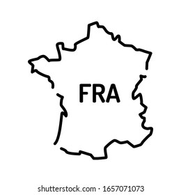 France map black line icon. Border of the country. Pictogram for web page, mobile app, promo. UI UX GUI design element. Editable stroke.