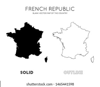 France map. Blank vector map of the Country. Borders of France for your infographic. Vector illustration.