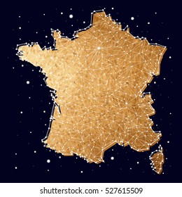 France. Map. Constellation. vector