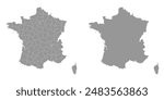 France map with departments. Vector illustration.